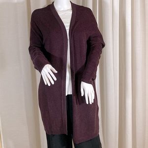 H&M Long Knit Cardigan in Dark Purple - Medium